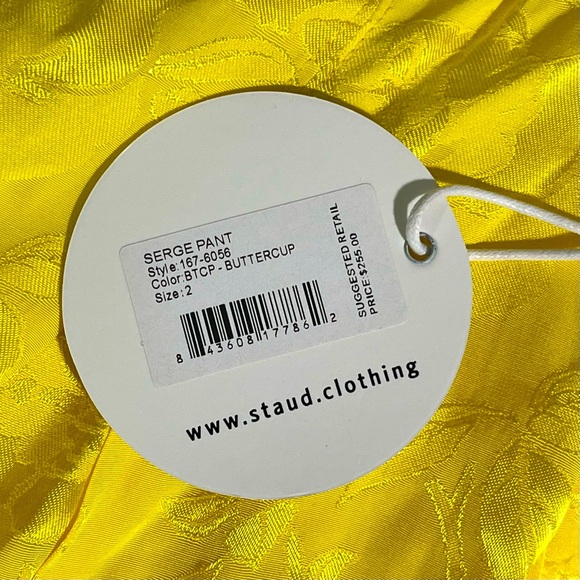 NWT STAUD Serge Pant in Buttercup Yellow Size 2 - Picture 9 of 10